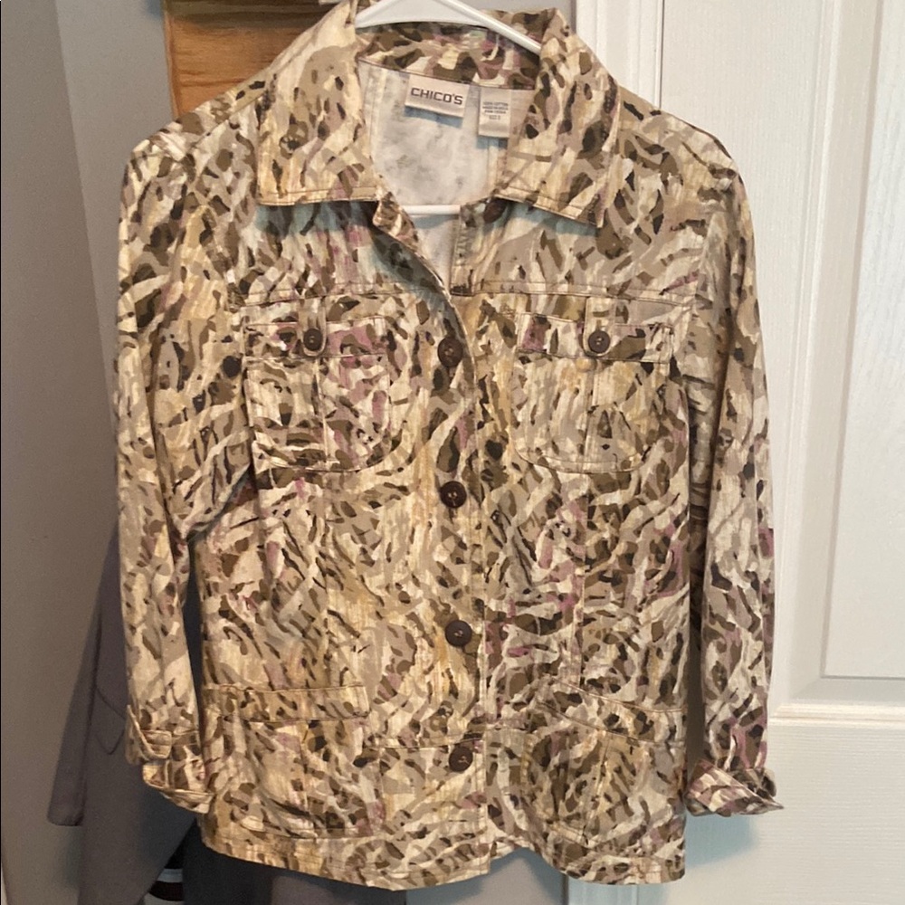 Chico's Earthy Tones Abstract Jacket